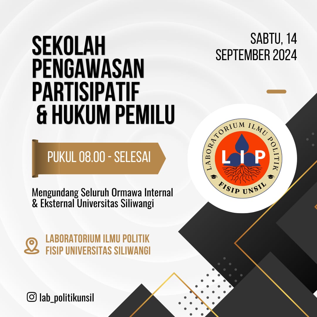[COME ON JOIN US] SEKOLAH PENGAWASAN PARTISIPATIF & HUKUM PEMILU